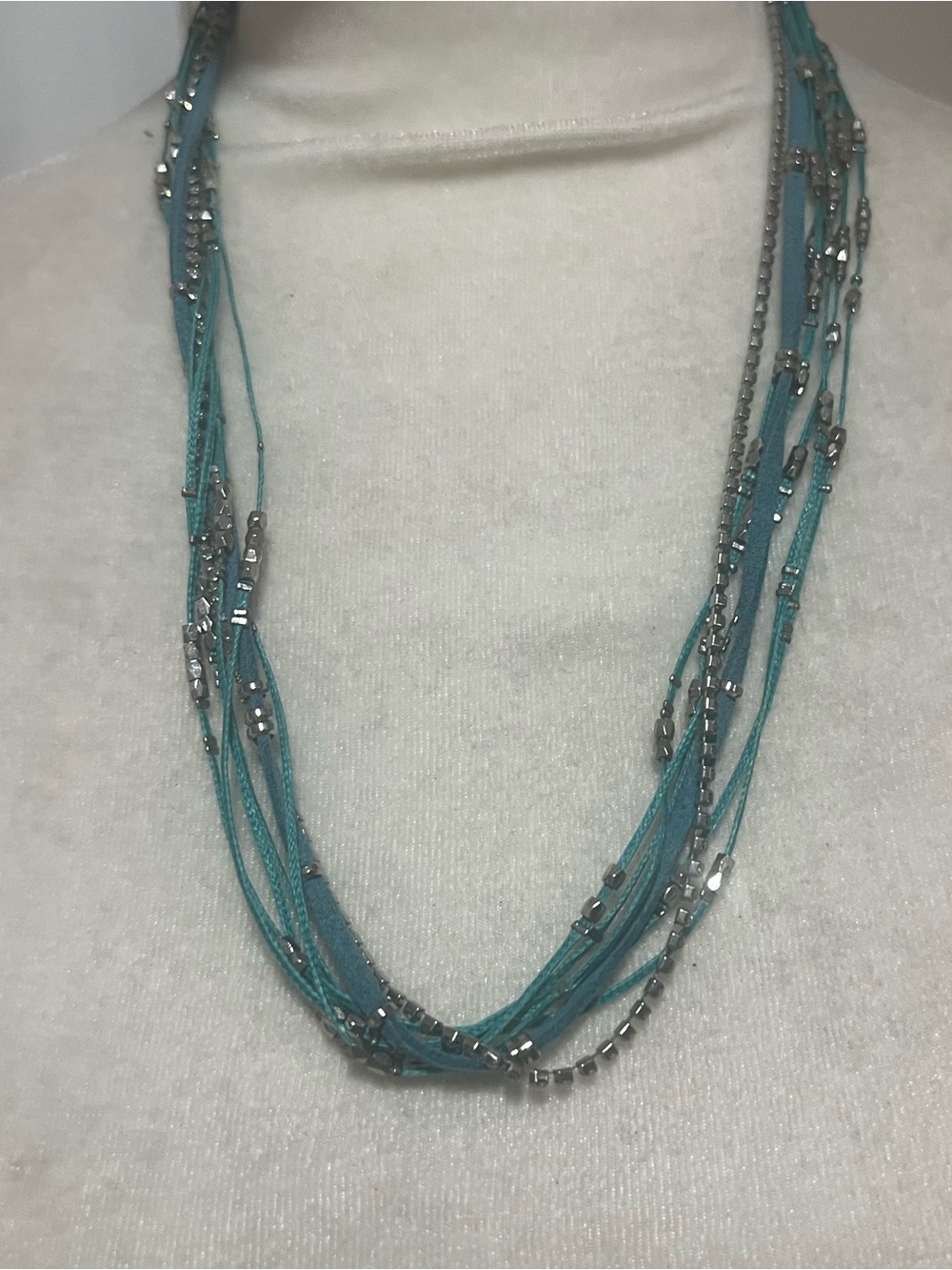 Serefina Urban Vintage Turquoise Multi-Strand Bead and Cord Necklace